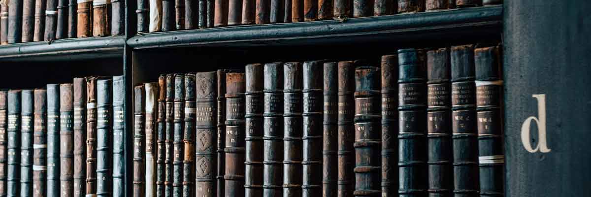 medical resources on a bookshelf